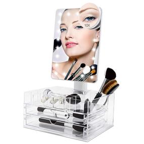 img 4 attached to COSMIRROR Magnifying Organizer Tray Portable Cosmetic