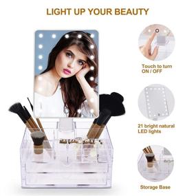 img 3 attached to COSMIRROR Magnifying Organizer Tray Portable Cosmetic