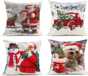 img 4 attached to Britimes Christmas Outdoor Decorative Pillowcase Bedding