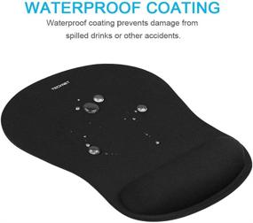 img 1 attached to 🖱️ TECKNET Ergonomic Gaming Office Mouse Pad Mat Mousepad with Wrist Support - Non-Slip Rubber Base - Textured Surface - Black