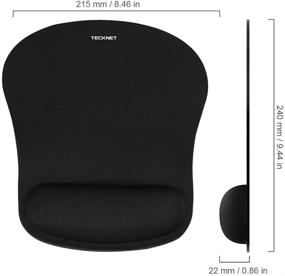 img 3 attached to 🖱️ TECKNET Ergonomic Gaming Office Mouse Pad Mat Mousepad with Wrist Support - Non-Slip Rubber Base - Textured Surface - Black