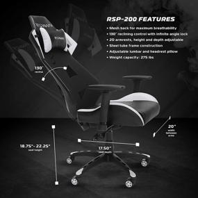 img 2 attached to 🪑 White Gaming Chair, Respawn RSP-200 - Racing Style