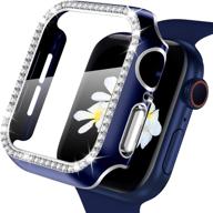 📱 zaroto блестящий чехол для apple watch se - весь корпус из пк с защитным стеклом для экрана - 38 мм iwatch общий защитный чехол для apple watch series 3 2/1, синий логотип