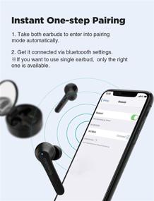 img 3 attached to 🎧 Беспроводные наушники Meidong KY06A с Bluetooth 5.0, HiFi стерео, защитой IPX6 от воды, воспроизведением до 40 часов - идеально подходят для тренировок, бега, спорта, тренажерного зала - в комплекте беспроводной зарядный чехол.