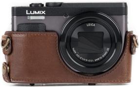 img 1 attached to MegaGear MG1259 Ever Ready Leather Camera Case Compatible With Panasonic Lumix DC-ZS80