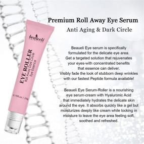 img 3 attached to 👁️ Beaueli Eye Serum Roller with Hyaluronic Acid, Niacinamide & Peptide - Effective Anti-Aging Treatment for Dark Circles, Puffiness, Wrinkles- Under Eye Cream Massage with 0.7 fl.oz