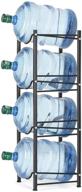 🚰 convenient 5 gallon water jug holder: space-saving water bottle storage rack, 4 tiers, in sleek black logo