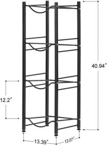 img 2 attached to 🚰 Convenient 5 Gallon Water Jug Holder: Space-Saving Water Bottle Storage Rack, 4 Tiers, in Sleek Black