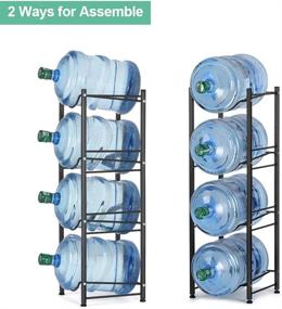 img 3 attached to 🚰 Convenient 5 Gallon Water Jug Holder: Space-Saving Water Bottle Storage Rack, 4 Tiers, in Sleek Black