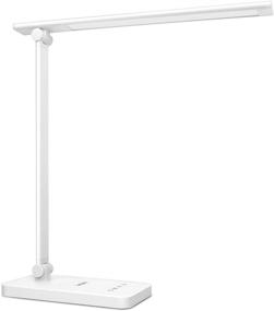 img 4 attached to 🔦 Светильник Lepro LED настольный: диммируемый лампа для домашнего офиса со сенсорным управлением, яркая 9 Вт настольная лампа для чтения, 3 режима цвета и 5 уровней яркости, заботящийся о глазах диффузионный натуральный свет - элегантный современный настольный светильник (белый)