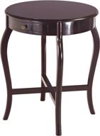 frenchi espresso round end table by home furnishing logo