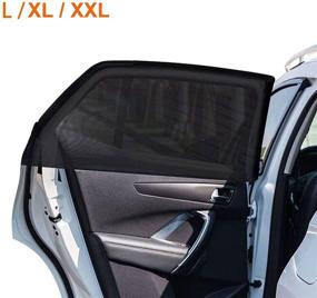 img 4 attached to 🚗 Super Elastic Car Window Sunshades for Large Vehicles - 44 to 53 Inches. Breathable Mesh Window Cover for Car Camping and Side Window Screens for Optimal Shade