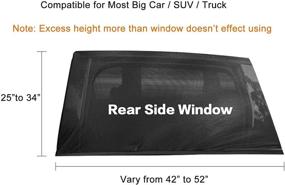 img 3 attached to 🚗 Super Elastic Car Window Sunshades for Large Vehicles - 44 to 53 Inches. Breathable Mesh Window Cover for Car Camping and Side Window Screens for Optimal Shade