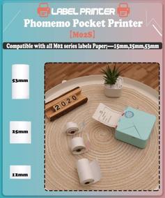 img 2 attached to Phomemo M02S 300DPI Phone Printer: Bluetooth Pocket Printer with 6 Rolls Thermal Sticker Label Paper - Perfect Gift Set for iOS & Android, Jasper Design