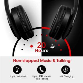 img 1 attached to 🎧 Viwind Bluetooth Headphones Over Ear with Mic, Noise Cancelling Headset for Travel Work TV PC Android Cellphone - Hi-Fi Stereo & Comfortable Earpads, Foldable Design - Black