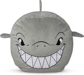 img 4 attached to 🦈 Ultra-Soft Shark Bean Bag Chair Cover for Kids - Fluffy Fur-Like Cover for Stuffed Animal Storage and Kids' Bean Bag Chair - Shark Room Decor for Boys