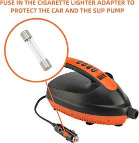 img 3 attached to 16 PSI Digital Electric SUP Inflator Pump with Auto-Off Feature - Ideal for Inflatable Pool, Boats, Rafts, Pool Toys, Kayak - Convenient 12V DC Car Connection