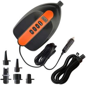 img 4 attached to 16 PSI Digital Electric SUP Inflator Pump with Auto-Off Feature - Ideal for Inflatable Pool, Boats, Rafts, Pool Toys, Kayak - Convenient 12V DC Car Connection