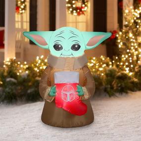 img 2 attached to Optimized for SEO: Gemmy 4.5&#39; Yoda 🎄 The Child Christmas Inflatable with Stocking – Indoor/Outdoor Decoration