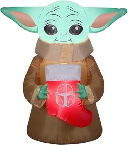 img 3 attached to Optimized for SEO: Gemmy 4.5&#39; Yoda 🎄 The Child Christmas Inflatable with Stocking – Indoor/Outdoor Decoration