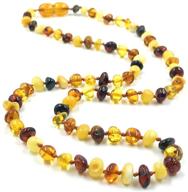 📿 certified genuine adult amber necklace - baroque multi color amber necklace (18 inches) logo