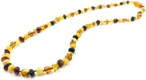 img 2 attached to 📿 Certified Genuine Adult Amber Necklace - Baroque Multi Color Amber Necklace (18 Inches)