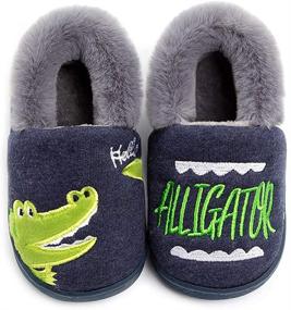 img 4 attached to 🦁 Fluffy Animal Toddler Slipper Shoes for Boys' Slippers
