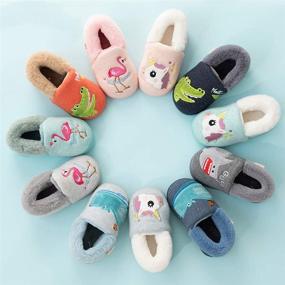 img 2 attached to 🦁 Fluffy Animal Toddler Slipper Shoes for Boys' Slippers
