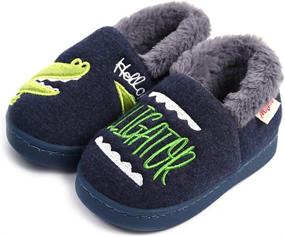 img 3 attached to 🦁 Fluffy Animal Toddler Slipper Shoes for Boys' Slippers