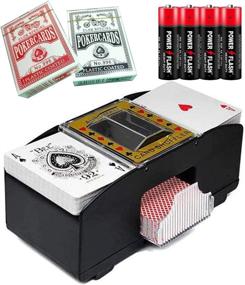 img 4 attached to 🃏 SK CASA 2 Deck Automatic Card Shuffler (Playing Cards Included) - Battery-Operated Electric Shuffler | Perfect for Classic Poker & Trading Card Games at Home or Tournaments