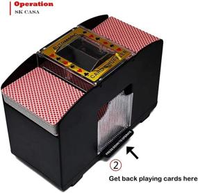 img 1 attached to 🃏 SK CASA 2 Deck Automatic Card Shuffler (Playing Cards Included) - Battery-Operated Electric Shuffler | Perfect for Classic Poker & Trading Card Games at Home or Tournaments