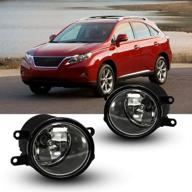 🚗 fog lights compatible with multiple toyota models & lexus: 4runner, avalon, camry, highlander, matrix, prius, rav4, tacoma, ct200h, is250, is350, lx570, rx350 - clear lens fog lamps (passenger & driver side) logo