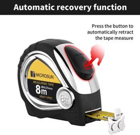 img 1 attached to MICROSUN Retractable Shockproof Measuring Tape in Imperial Units (Silver)