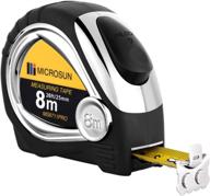 microsun retractable shockproof measuring tape in imperial units (silver) логотип