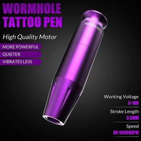 img 3 attached to 🖋️ Wormhole Tattoo Pen Kit: Complete Professional Rotary Tattoo Machine Kit with Power Supply, 20 Cartridge Needles, 10 Tattoo Ink, and 40 Tattoo Ink Caps for Tattoo Artists