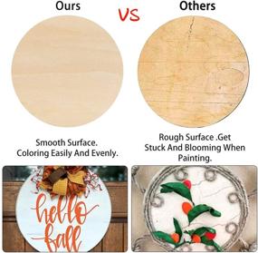 img 2 attached to 10-Pack 12 Inch & 10-Pack 6 Inch Unfinished Wooden Circles - Round Wood Crafts and Blank Wooden Signs Set with 10 Paint Brushes. Ideal for Crafts, Door Hangers, Wood Burning, and Decorations