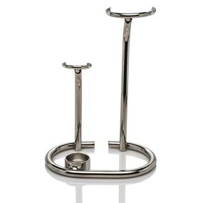 img 3 attached to Deluxe Chrome Razor and Brush Stand by Maison Lambert - Top Choice for Safety Razor and Shaving Brush Storage (Chrome)