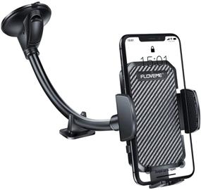 img 4 attached to 📱 Car Windshield Cell Phone Holder - FLOVEME Gooseneck Long Arm Mount for Hands-Free iPhone 12 11 Pro 6 7 8 Plus X, Samsung, and Smartphones - Stand for Car with Windshield Compatibility