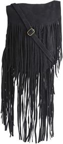 img 4 attached to Exports Fringed Leather Shoulder Handbag