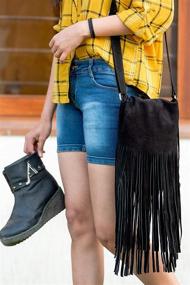 img 2 attached to Exports Fringed Leather Shoulder Handbag