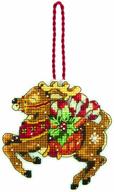 dimensions counted stitch ornament reindeer logo