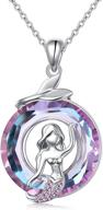 💜 splendid mermaid pendant: 925 sterling silver necklace with captivating purple crystal - perfect gift for women and girls logo