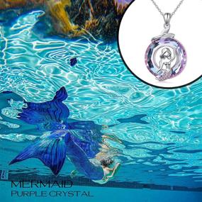 img 3 attached to 💜 Splendid Mermaid Pendant: 925 Sterling Silver Necklace with Captivating Purple Crystal - Perfect Gift for Women and Girls