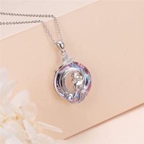 img 1 attached to 💜 Splendid Mermaid Pendant: 925 Sterling Silver Necklace with Captivating Purple Crystal - Perfect Gift for Women and Girls