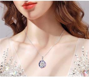 img 2 attached to 💜 Splendid Mermaid Pendant: 925 Sterling Silver Necklace with Captivating Purple Crystal - Perfect Gift for Women and Girls