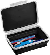 📚 academic flexi storage box: collapsible pencil case design for craft & school supplies in black логотип