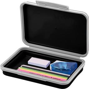 img 1 attached to 📚 Academic Flexi Storage Box: Collapsible Pencil Case Design for Craft & School Supplies in Black