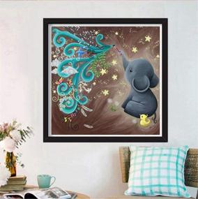 img 3 attached to 🐘 Baby Elephant 5D Diamond Painting Kit: Full Drill DIY Rhinestone Embroidery for Home Wall Decor - 12x12 inch