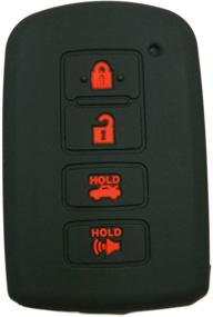 img 3 attached to 🔑 Protective Black Rubber Key Fob Cover Case for Toyota Highlander RAV4 Camry Avalon Corolla - 4 Buttons Smart Keyless Entry Remote Holder