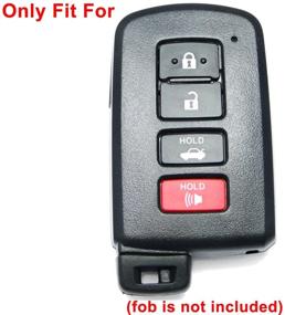 img 2 attached to 🔑 Protective Black Rubber Key Fob Cover Case for Toyota Highlander RAV4 Camry Avalon Corolla - 4 Buttons Smart Keyless Entry Remote Holder